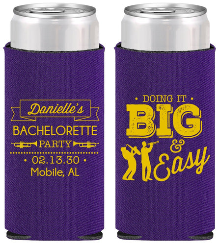 Personalized Bachelorette Slim Can Coolers - New Orleans | 60084
