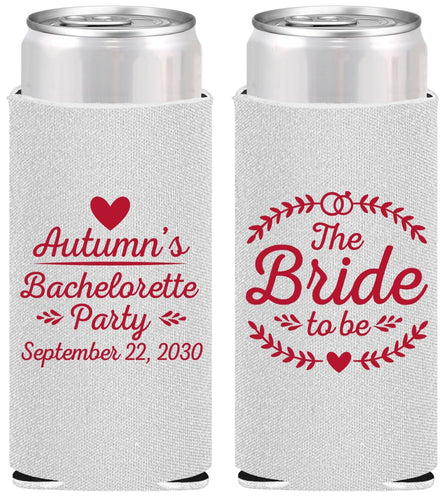 Personalized Bachelorette Slim Can Coolers - Bride To Be | 60088