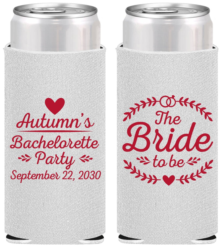 Personalized Bachelorette Slim Can Coolers - Bride To Be | 60088