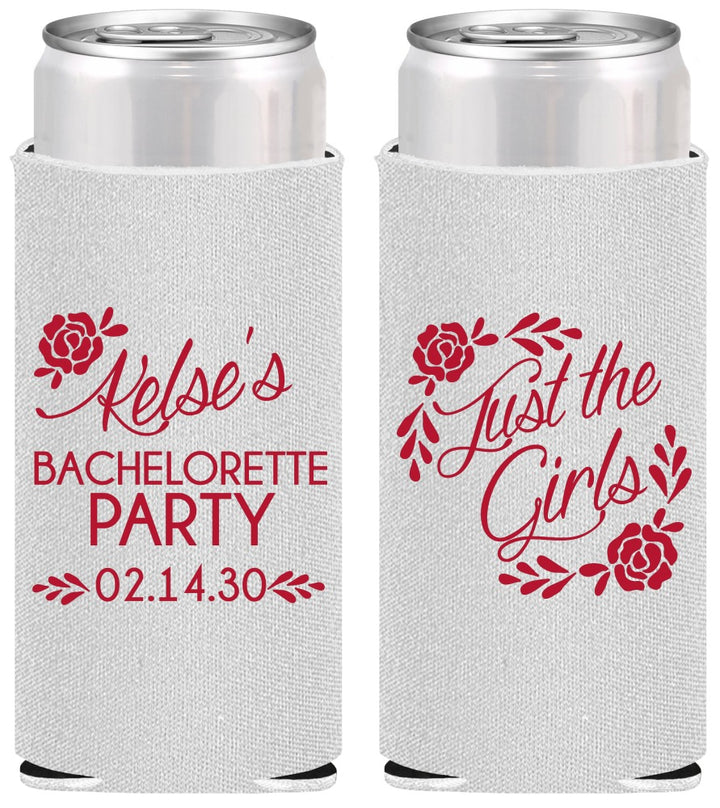 Personalized Bachelorette Slim Can Coolers - Just The Girls | 60089