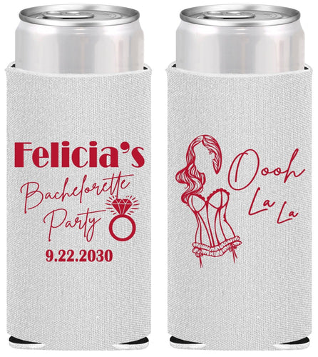 Personalized Bachelorette Slim Can Coolers - Paris | 60090
