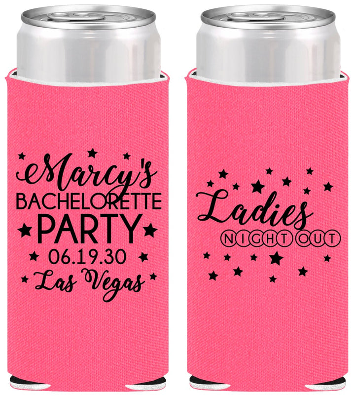Personalized Bachelorette Slim Can Coolers - Ladies Night Out | 60101