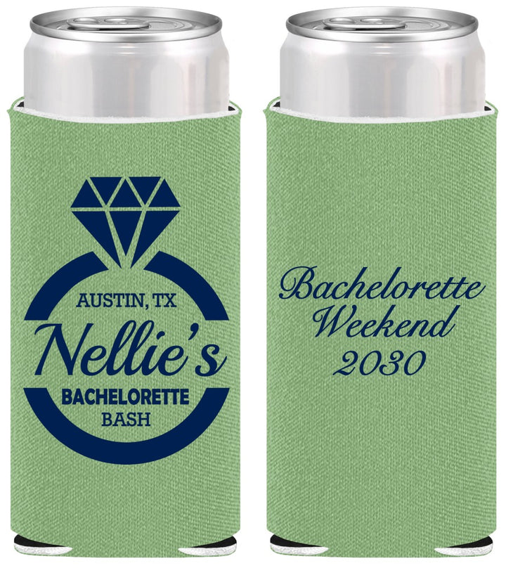 Personalized Bachelorette Slim Can Coolers - Ring | 60115