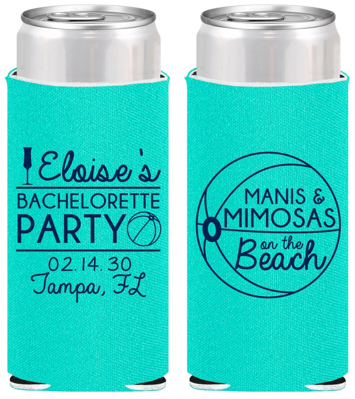 Personalized Bachelorette Slim Can Coolers - Manis Mimosas | 60149