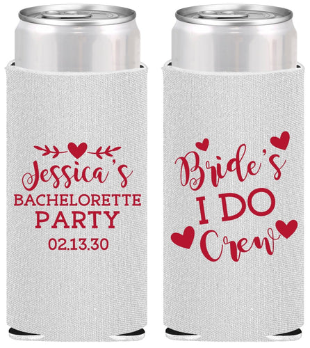 Personalized Bachelorette Slim Can Coolers - Brides I Do Crew | 60159