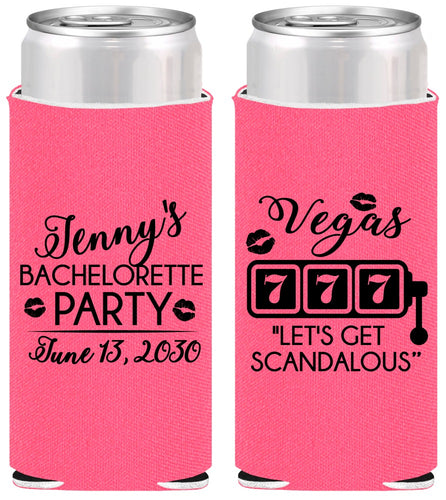 Personalized Bachelorette Slim Can Coolers - Las Vegas | 60170