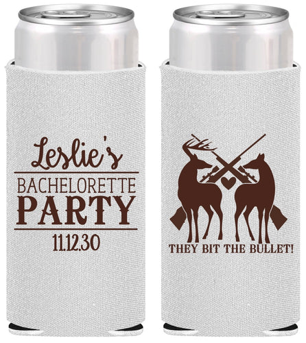 Personalized Bachelorette Slim Can Coolers - Hunting | 60187