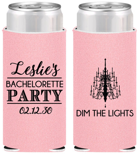 Personalized Bachelorette Slim Can Coolers - Lights | 60188