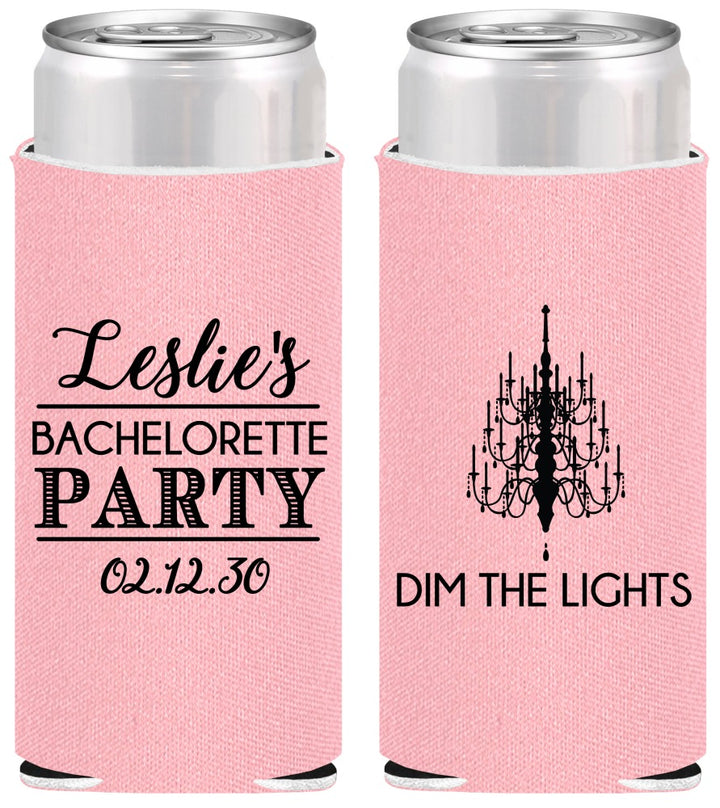 Personalized Bachelorette Slim Can Coolers - Lights | 60188