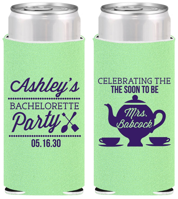 Personalized Bachelorette Slim Can Coolers - Teapot | 60189