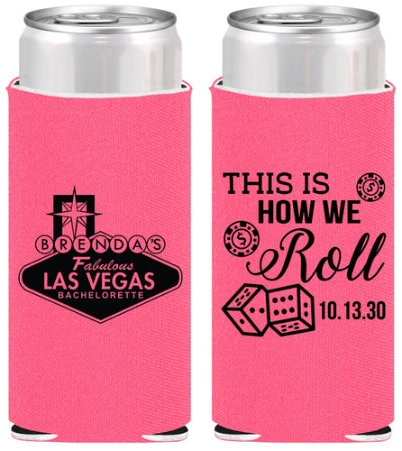 Personalized Bachelorette Slim Can Coolers - Las Vegas | 60191