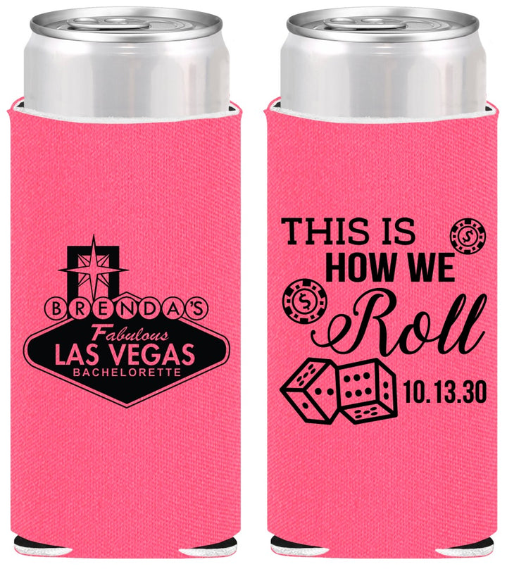 Personalized Bachelorette Slim Can Coolers - Las Vegas | 60191
