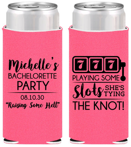 Personalized Bachelorette Slim Can Coolers - Las Vegas | 60195