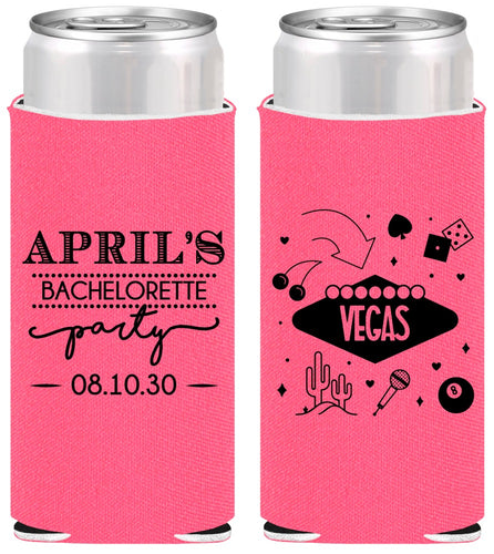 Personalized Bachelorette Slim Can Coolers - Las Vegas | 60198