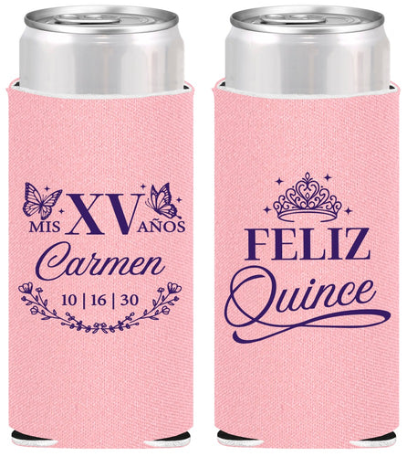 Personalized Quinceanera Slim Can Coolers - Mis Quince Anos | 70000