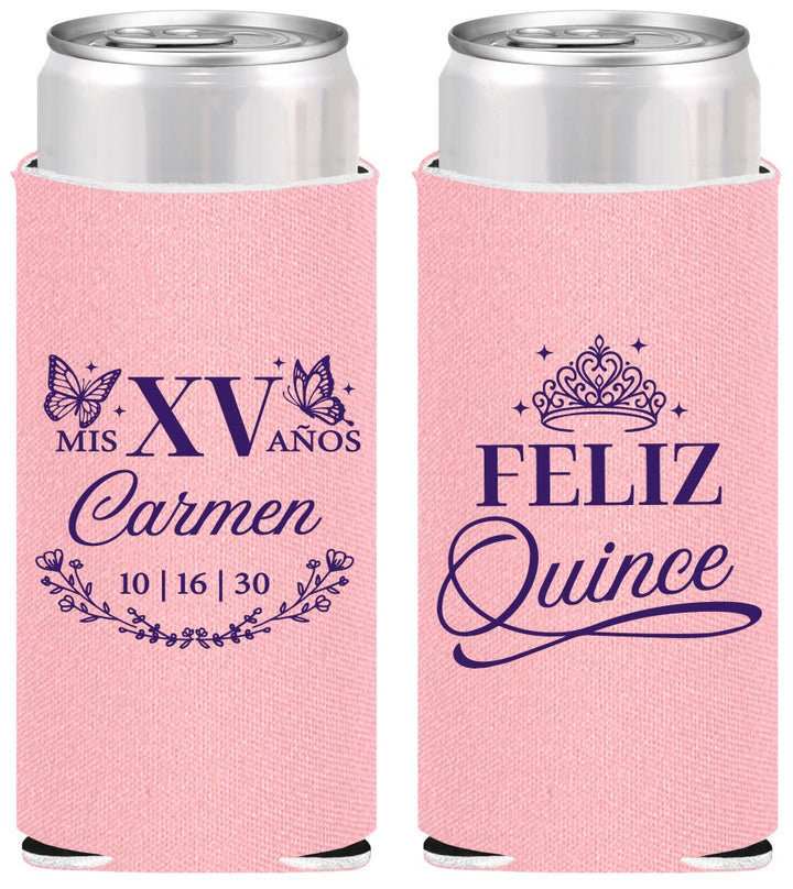 Personalized Quinceanera Slim Can Coolers - Mis Quince Anos | 70000