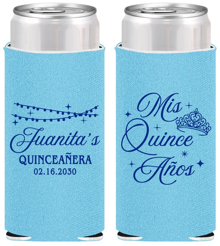 Personalized Quinceanera Slim Can Coolers - Mis Quince Anos | 70001