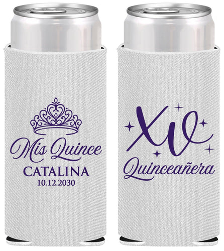 Personalized Quinceanera Slim Can Coolers - Mis Quince Anos | 70002