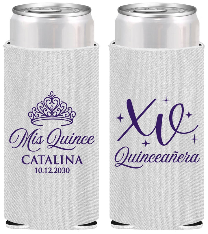 Personalized Quinceanera Slim Can Coolers - Mis Quince Anos | 70002