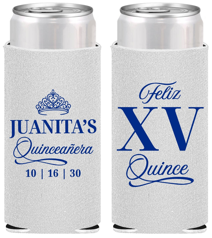 Personalized Quinceanera Slim Can Coolers - Mis Quince Anos | 70003