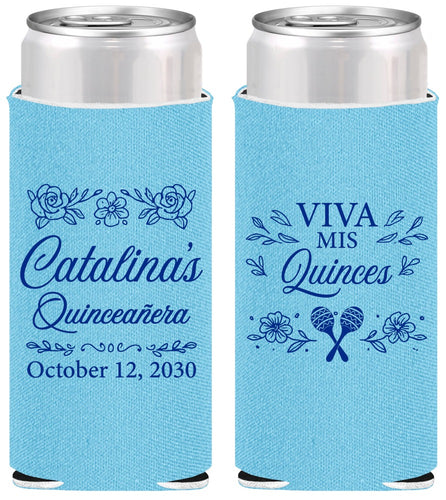 Personalized Quinceanera Slim Can Coolers - Viva Mis Quinces | 70009