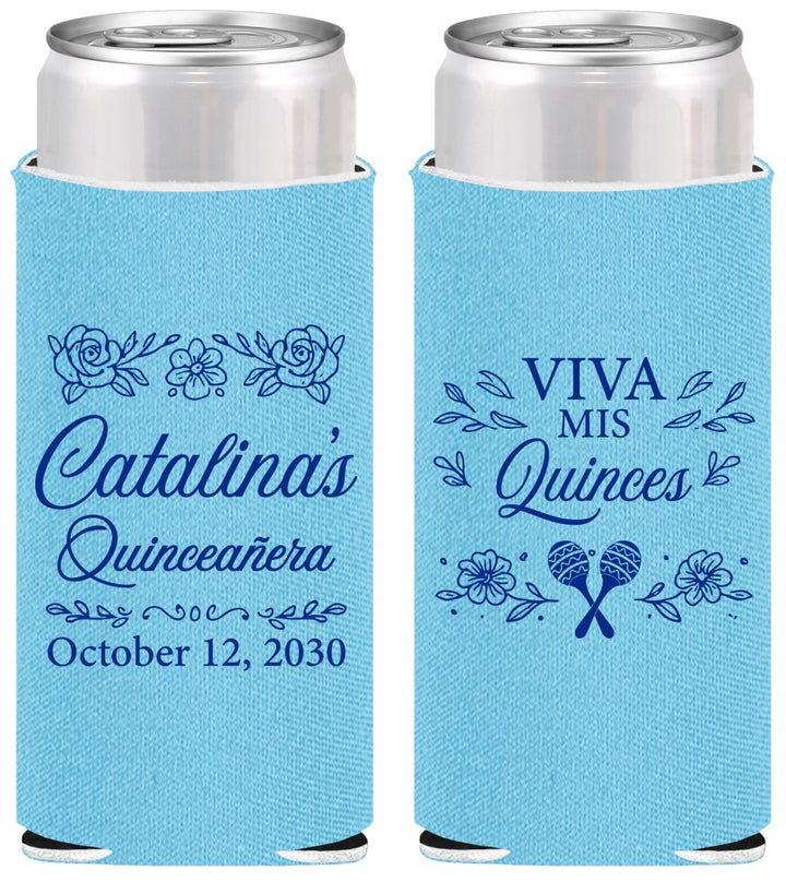 Personalized Quinceanera Slim Can Coolers - Viva Mis Quinces | 70009