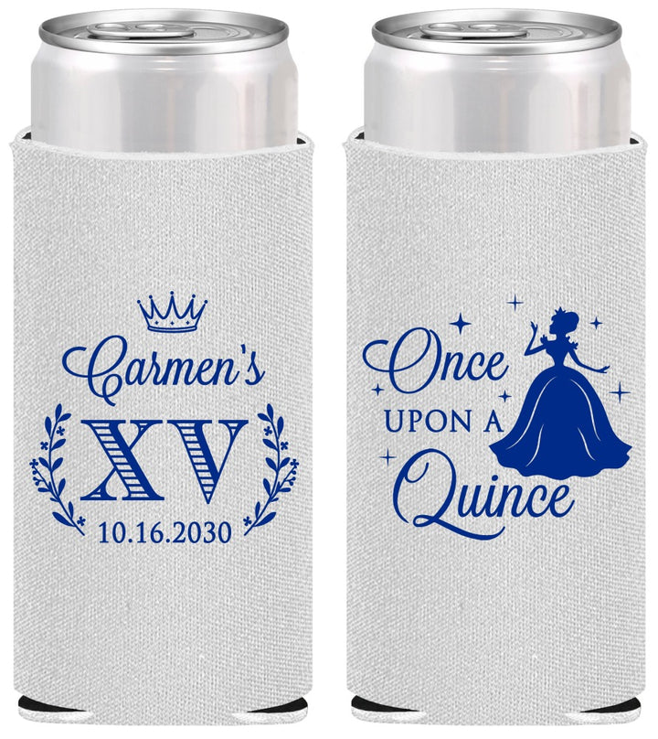 Personalized Quinceanera Slim Can Coolers - Once Upon A Quince | 70011