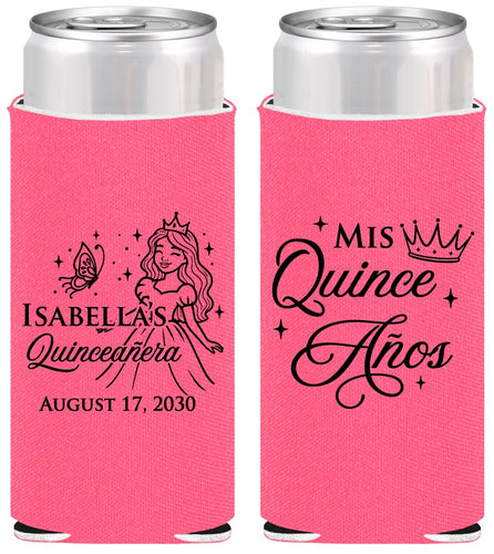 Personalized Quinceanera Slim Can Coolers - Mis Quince Anos | 70012