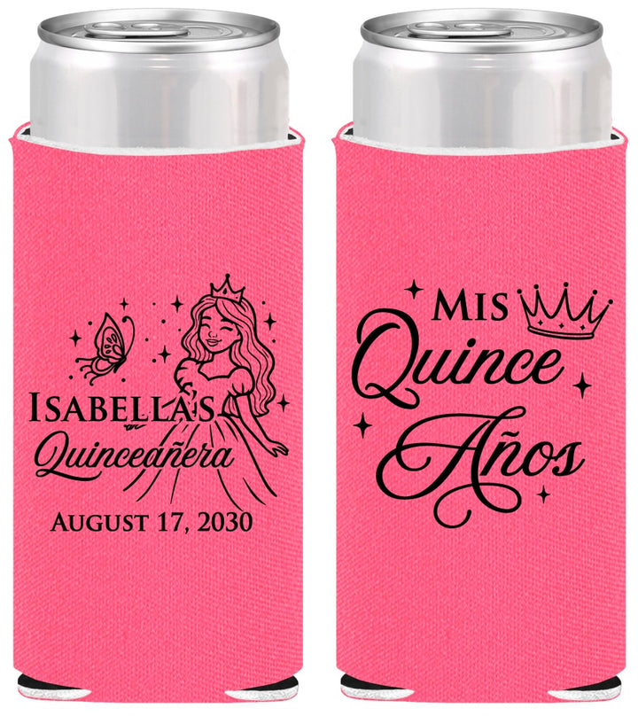Personalized Quinceanera Slim Can Coolers - Mis Quince Anos | 70012