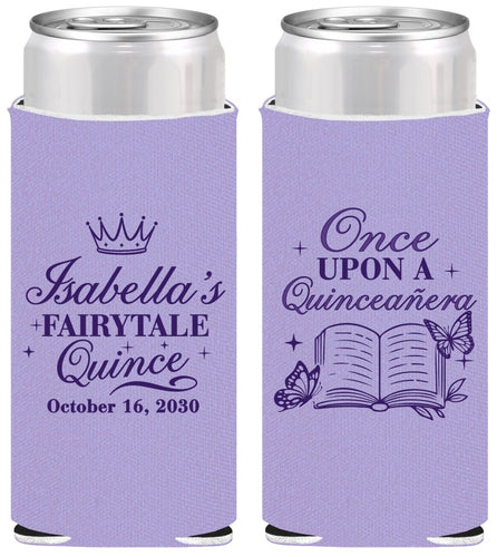Personalized Quinceanera Slim Can Coolers - Once Upon A Quince | 70013