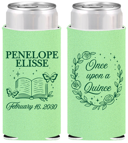 Personalized Quinceanera Slim Can Coolers - Once Upon A Quince | 70014
