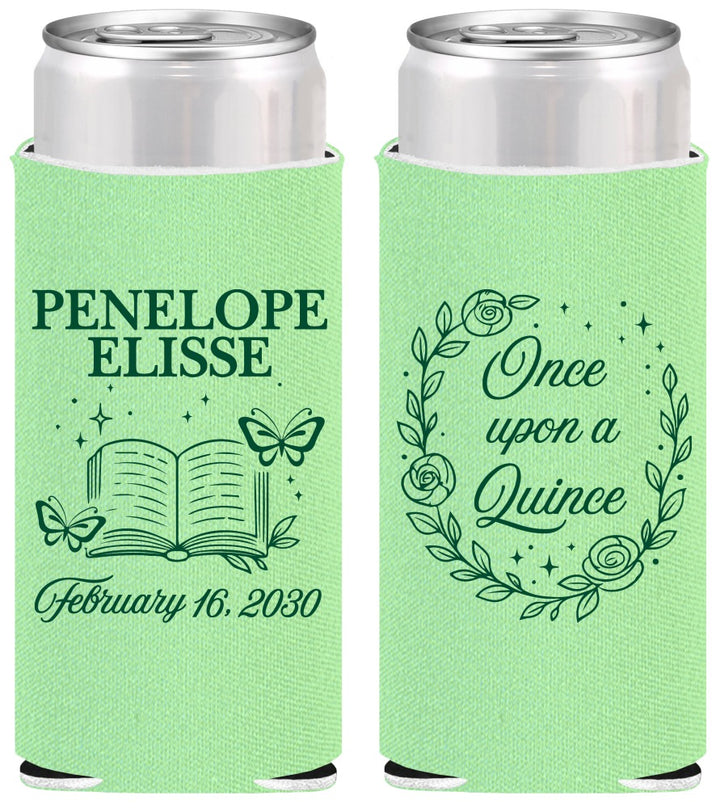 Personalized Quinceanera Slim Can Coolers - Once Upon A Quince | 70014
