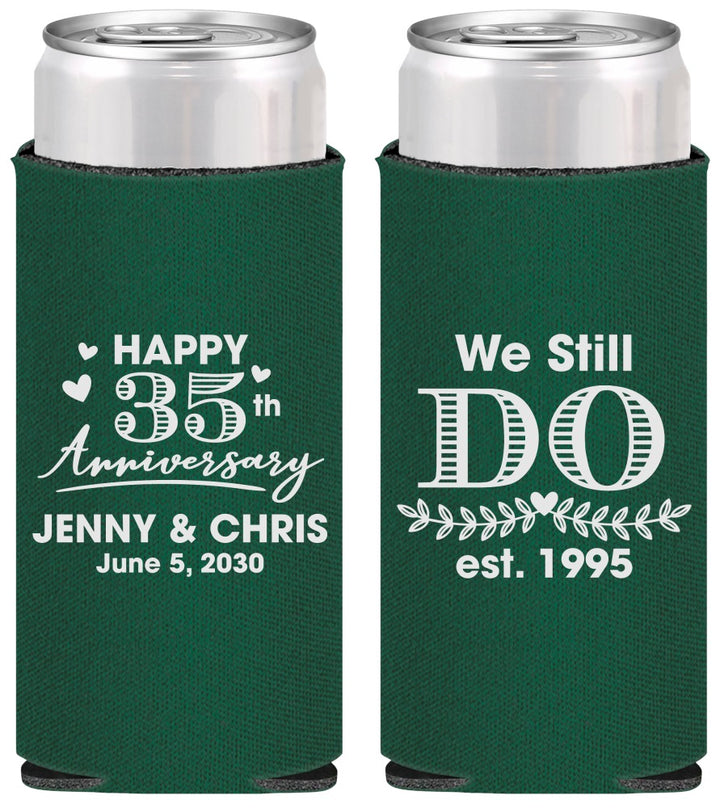 Personalized Anniversary Slim Can Coolers - 35th Wedding | 80014