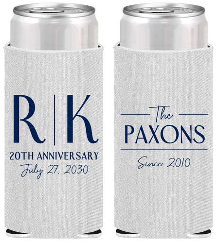 Personalized Anniversary Slim Can Coolers - 20th Wedding | 80021