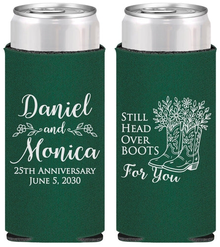 Personalized Anniversary Slim Can Coolers - 25th Wedding | 80022