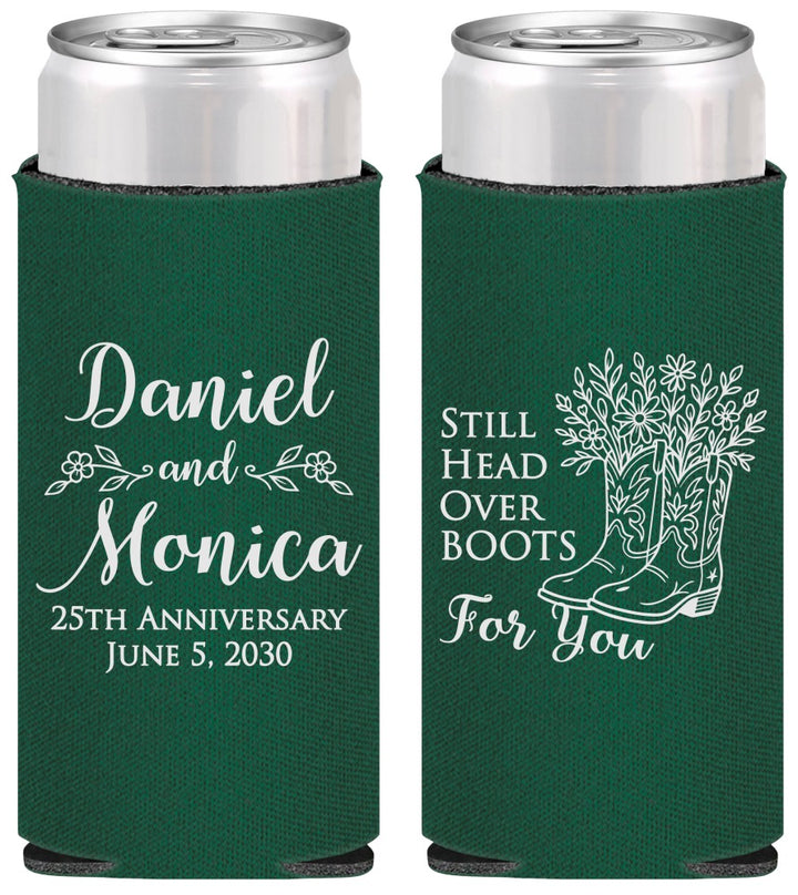 Personalized Anniversary Slim Can Coolers - 25th Wedding | 80022