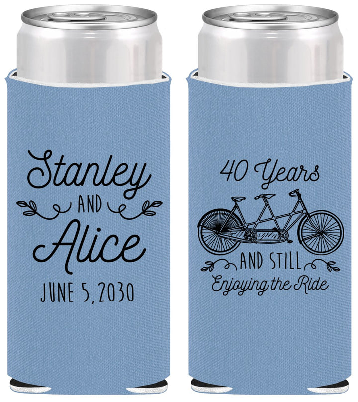 Personalized Anniversary Slim Can Coolers - Cheers To 40 Years | 80025