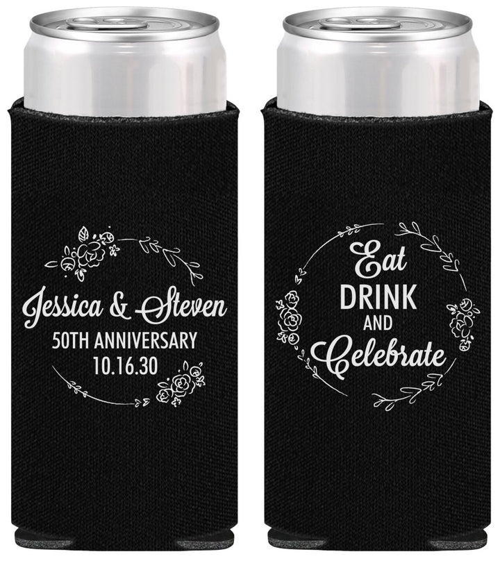 Personalized Anniversary Slim Can Coolers - 50th Wedding | 80027