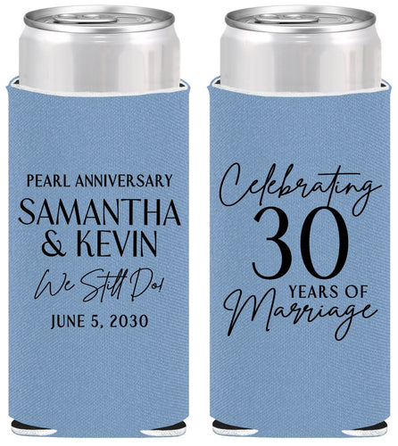Personalized Anniversary Slim Can Coolers - 30 Years Of Marriage | 80033