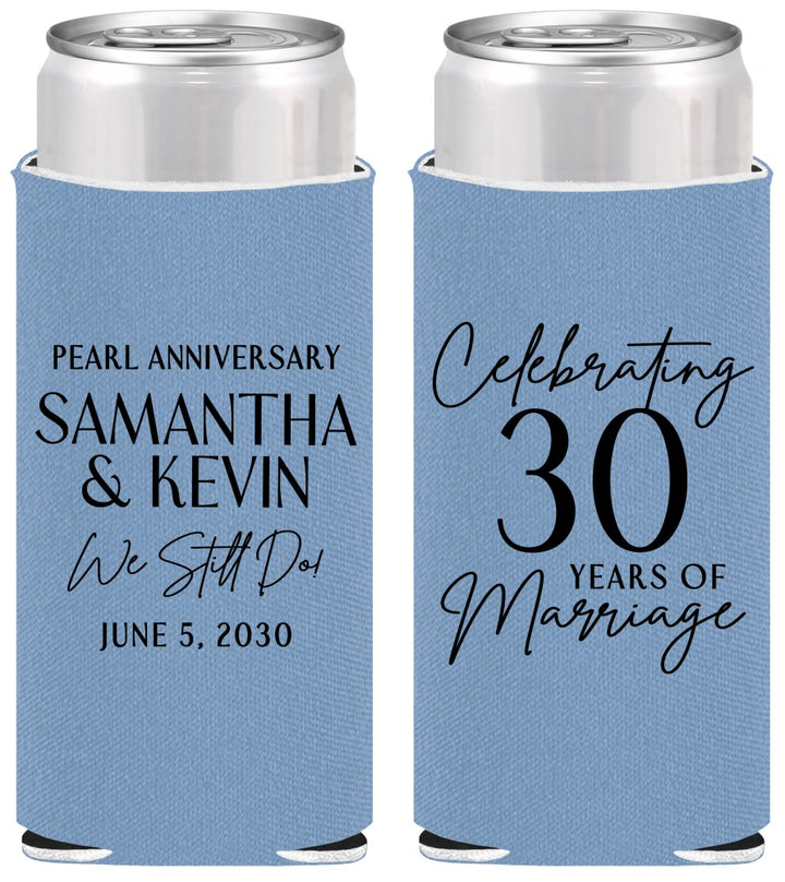 Personalized Anniversary Slim Can Coolers - 30 Years Of Marriage | 80033