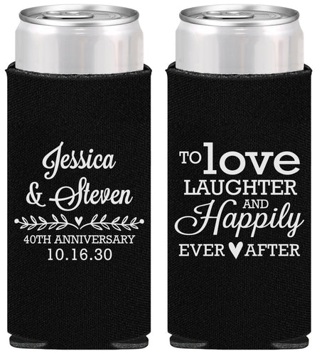 Personalized Anniversary Slim Can Coolers - 40th Wedding | 80035