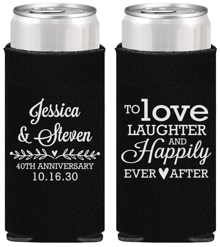 Personalized Anniversary Slim Can Coolers - 40th Wedding | 80035