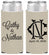 Personalized Wedding Slim Can Coolers - Two Letter Monogram | 807