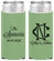 Personalized Wedding Slim Can Coolers - Two Letter Monogram | 808