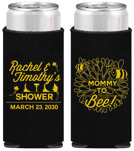 Personalized Baby Shower Slim Can Coolers - Mommy To Bee | 90017