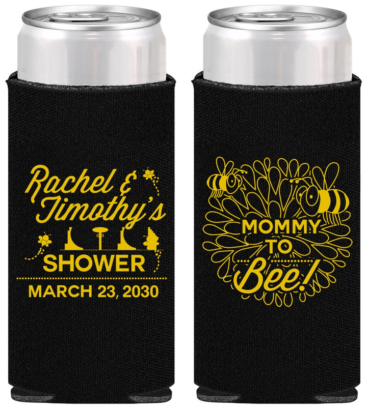 Personalized Baby Shower Slim Can Coolers - Mommy To Bee | 90017