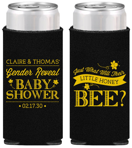 Personalized Baby Shower Slim Can Coolers - Little Honey Bee | 90018