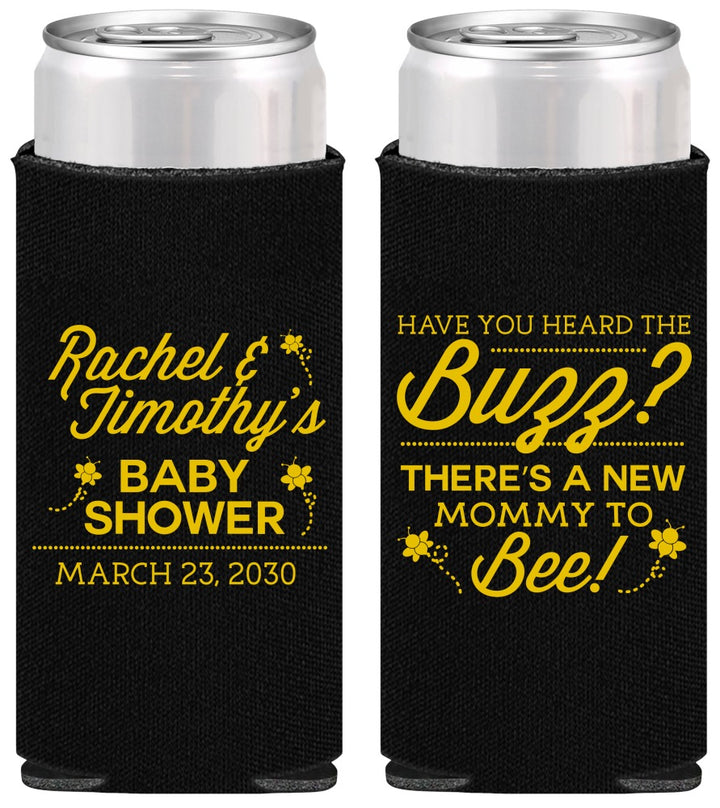 Personalized Baby Shower Slim Can Coolers - Mommy To Bee | 90019
