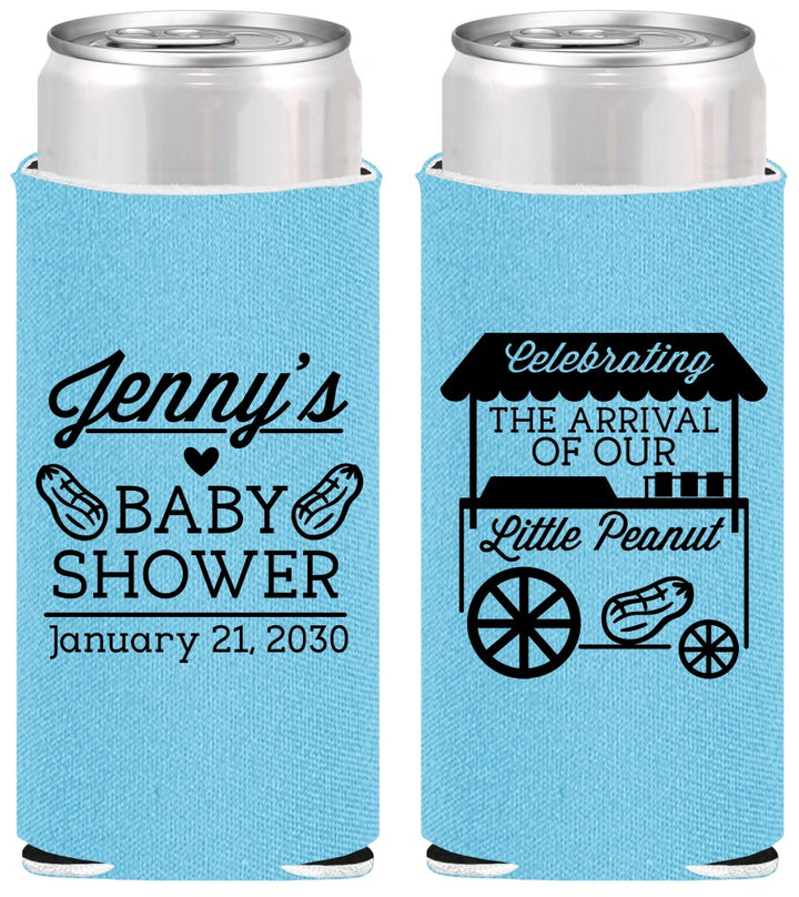 Personalized Baby Shower Slim Can Coolers - Little Peanut | 90030