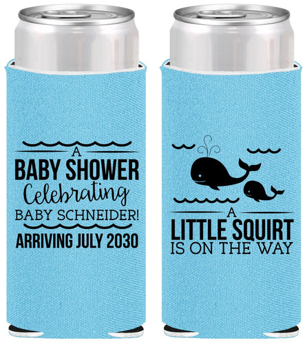 Personalized Baby Shower Slim Can Coolers - Mermaid On Her Way | 90044